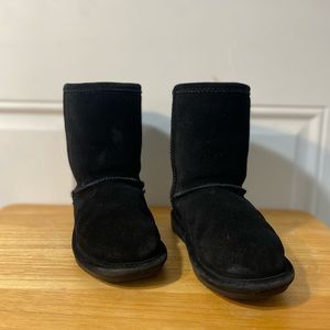 BearPaw, water resistant boots, fleece interior, kids 13, black